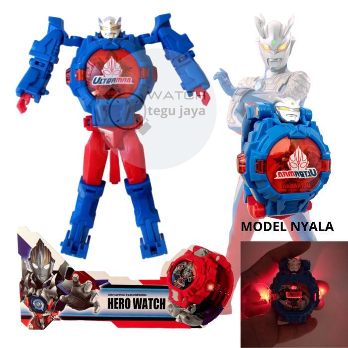 JAM TANGAN ROBOT ANAK KARAKTER ULTRAMAN BISA JADI ROBOT+NYALA LAMPULED