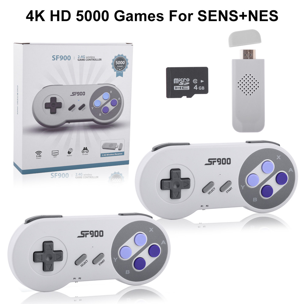 HD Video Game Stick With 5000 Games SF900 Classic Retro Game Console for SNES Wireless Controller 16