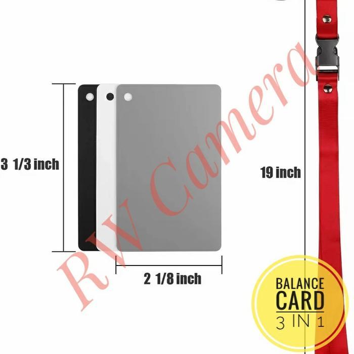 Digital White Balance Card 3 In 1 Grei Black White Videografer Wb Card