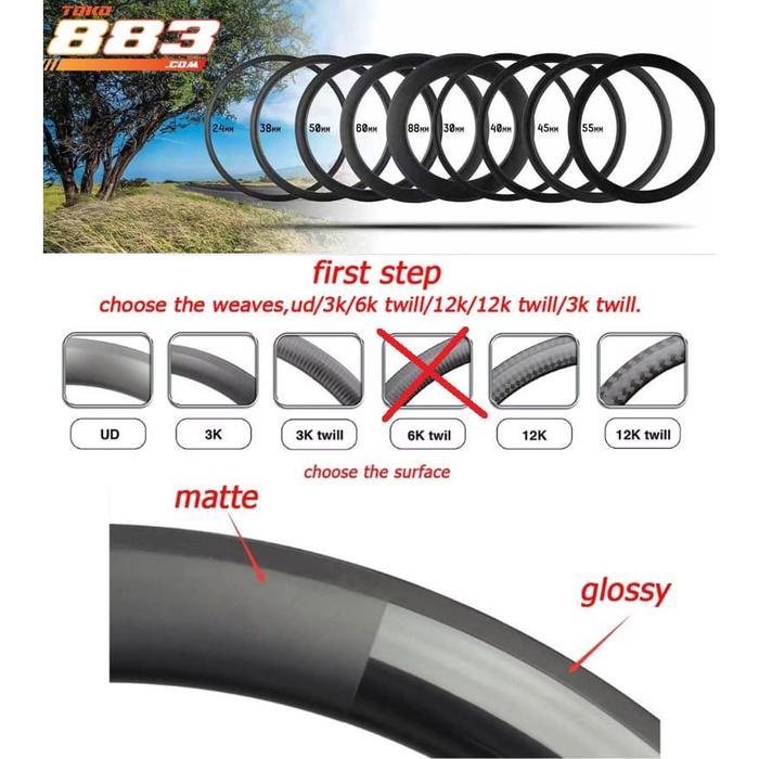 Superteam Carbon Clincher Wheelset Road Bike - Custom - Po 1 Bulan