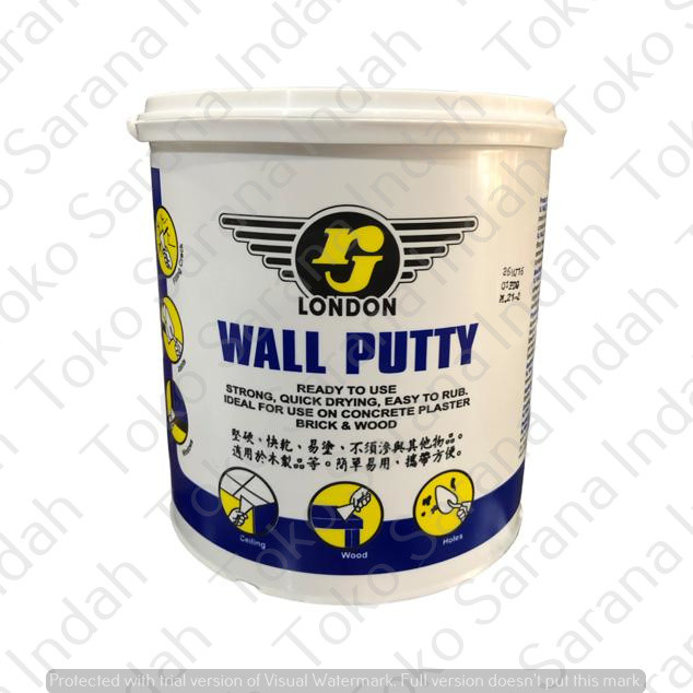 Plamir Dempul Tembok RJ London 1KG plamir tembok dempul wall dempul rj 1 kg dempul tembok wall