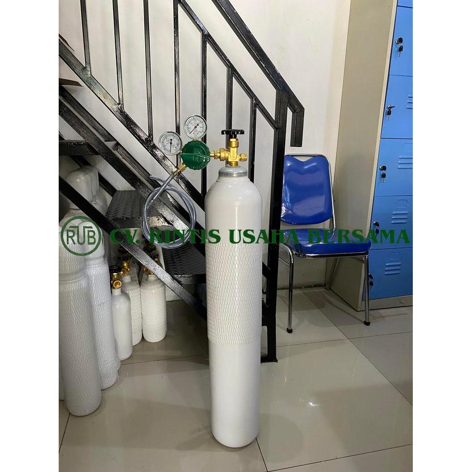 Tabung Oksigen 2m3 + Regulator untuk packing ikan + Selang