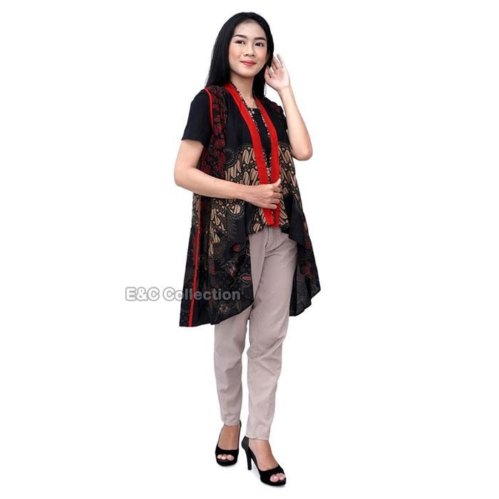 eyys- Batik Wanita Cardigan Ulir Kombinasi - Outer Batik - Rompi Batik Panjang -