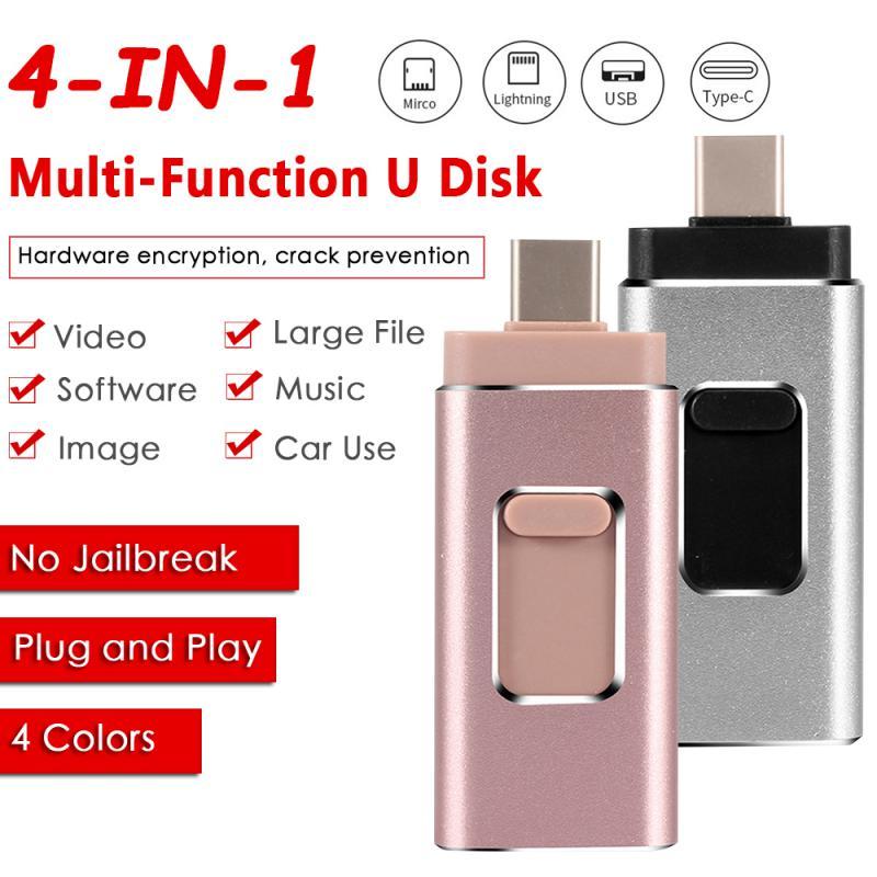 256GB 4 IN 1 USB Flash Drive For IPhone/IPad/Android/PC Flashdrive