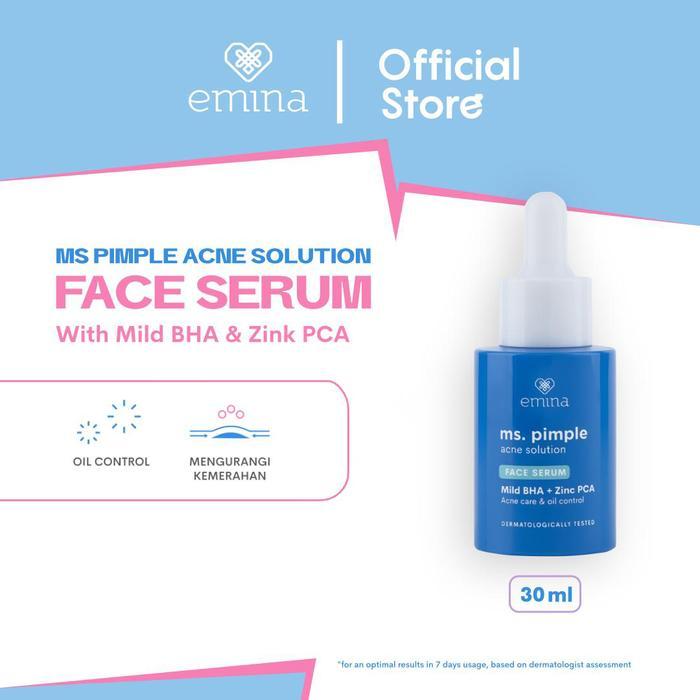 i0cc- Emina Ms. Pimple Acne Solution Face Serum 30 Ml - Serum Wajah Solusi Atasi Jerawat
