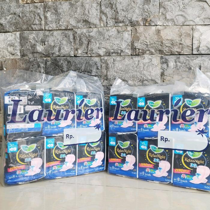 qgk4- Pembalut 30 Cm Laurier Relax Night 1 Tas Isi 6 Pack Anti Bocor