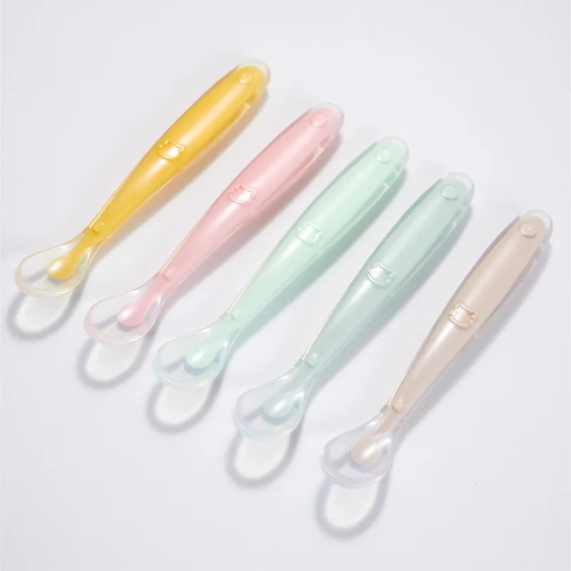 Soft Silicone Baby Spoon Toddler Complementary Food Feeding Training Spoon for Infants Soft Tip Spoo