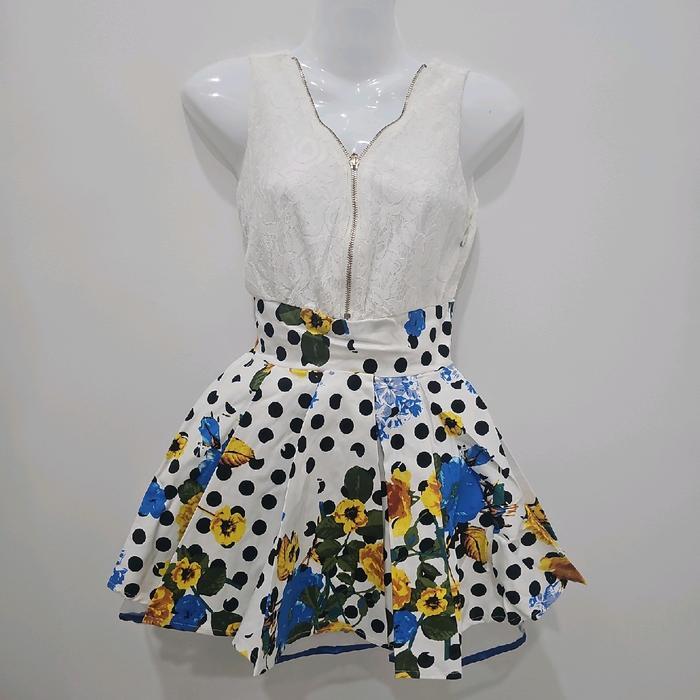 Mini Dress Vintage Victorian Bahan Katun