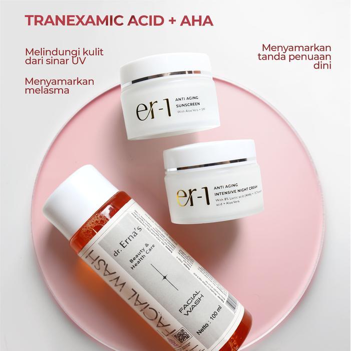 Terbaru! Er-1 Anti Freckles Set 3 Pcs - Paket Skincare Kulit Flek Melasma - Sunscreen Night Cream