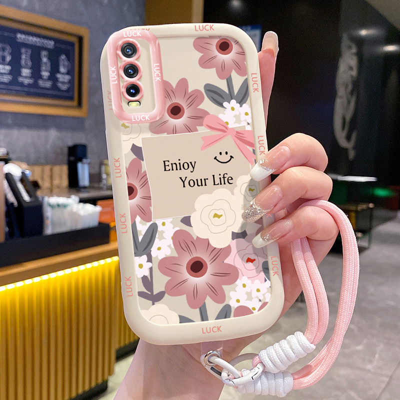 Casing Hp untuk VIVO Y20 Y20i Y20s Y20A Y20G Y12A Y12S Y11s Case Casing Bunga pola Kesing HP Silikon
