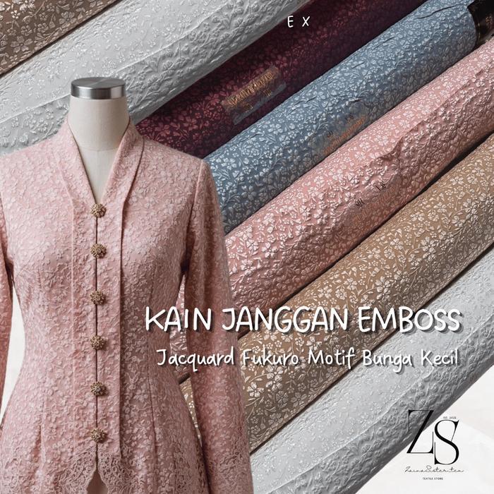 Kain Bahan Kebaya Janggan Jacquard Fukuro Emboss Kain Janggan Emboss