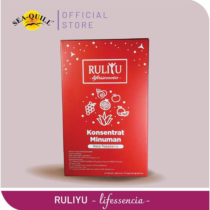 ORIGINAL RULIYU Konsentrat Minuman Kesehatan Rasa Raspberry isi 10 Sachet dengan Kolagen Ikan & Aloe