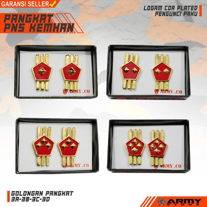 Pin Pangkat PNS Kemhan Golongan 3A 3B 3C 3D Gold
