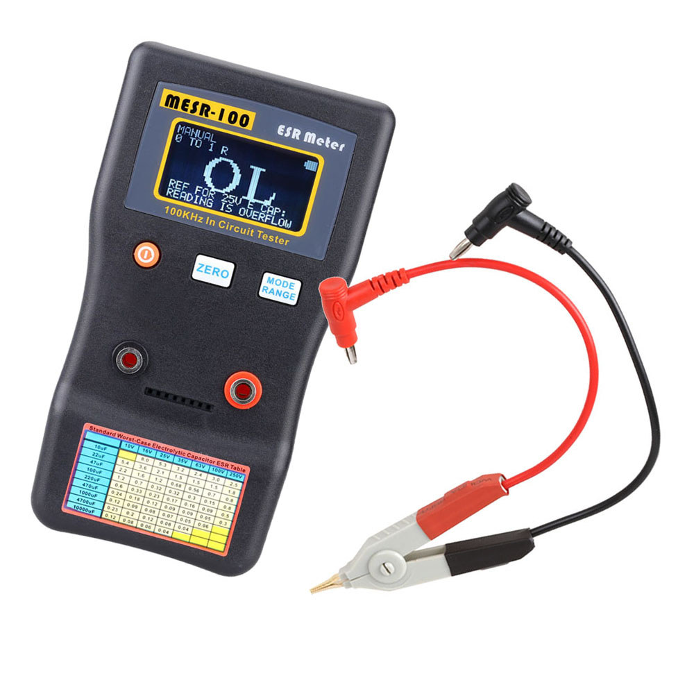 TERBARU MESR-100 ESR Capacitor Tester Ohm Meter Professional Capacitor Capacitance Internal Resistan