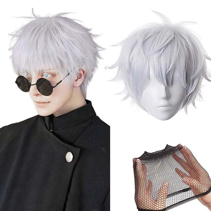 TERLARIS Wig Gojo Satoru Wig Anime Rambut Gojo Satoru Cosplay Anime Jujutsu Kaisen