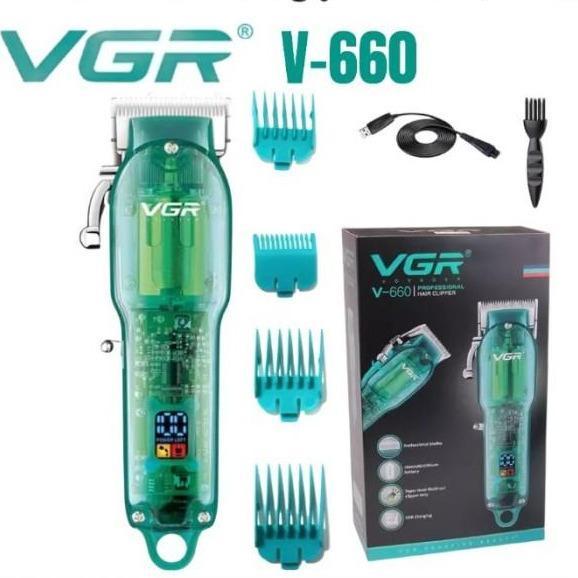 Hair clipper VGR V660 CORDLESS / Mesin cukur rambut VGR transparant