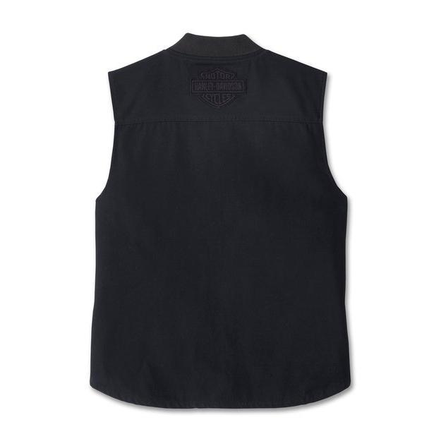 VEST HARLEY DAVIDSON MEN'S BLACKENED BLACK BEAUTY ROMPI VEST HARLEY DAVIDSON 97409-24VM
