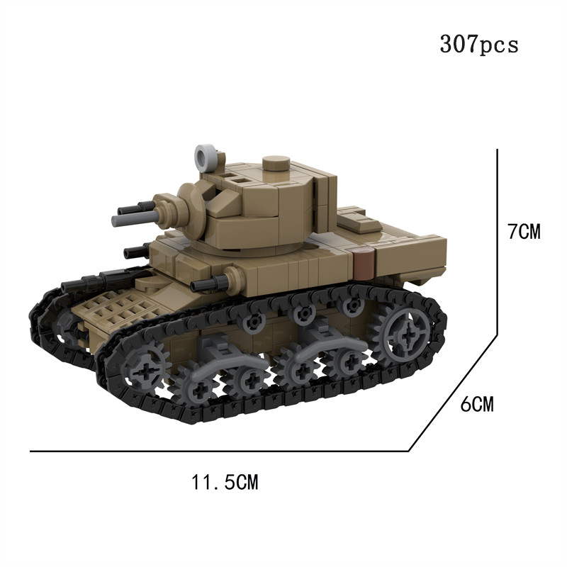 WW2 Military Tank series model building blocks DIY armored military vehicle Assemble toys MOC Bricks