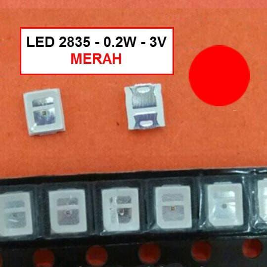 Led 2835 - SMD - nyala Merah