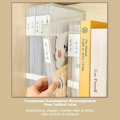 PPG - Kotak Penyimpanan File A4 A5 Clear Folder Kotak Penyimpanan Plastik Transparan