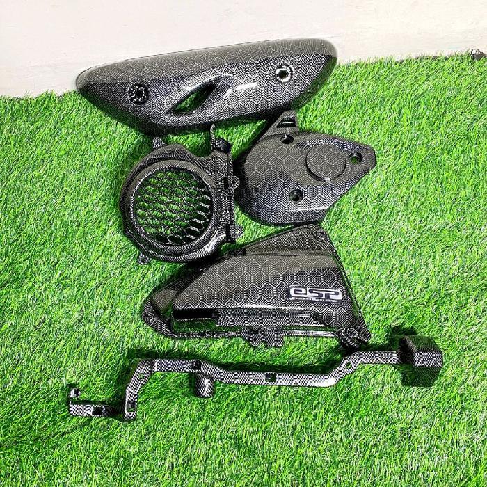 PAKET CARBON SCOOPY COVER FILTER COVER SENSOR COVER CVT COVER KIPAS COVER KNLPOT SCOOPY 2021 2023