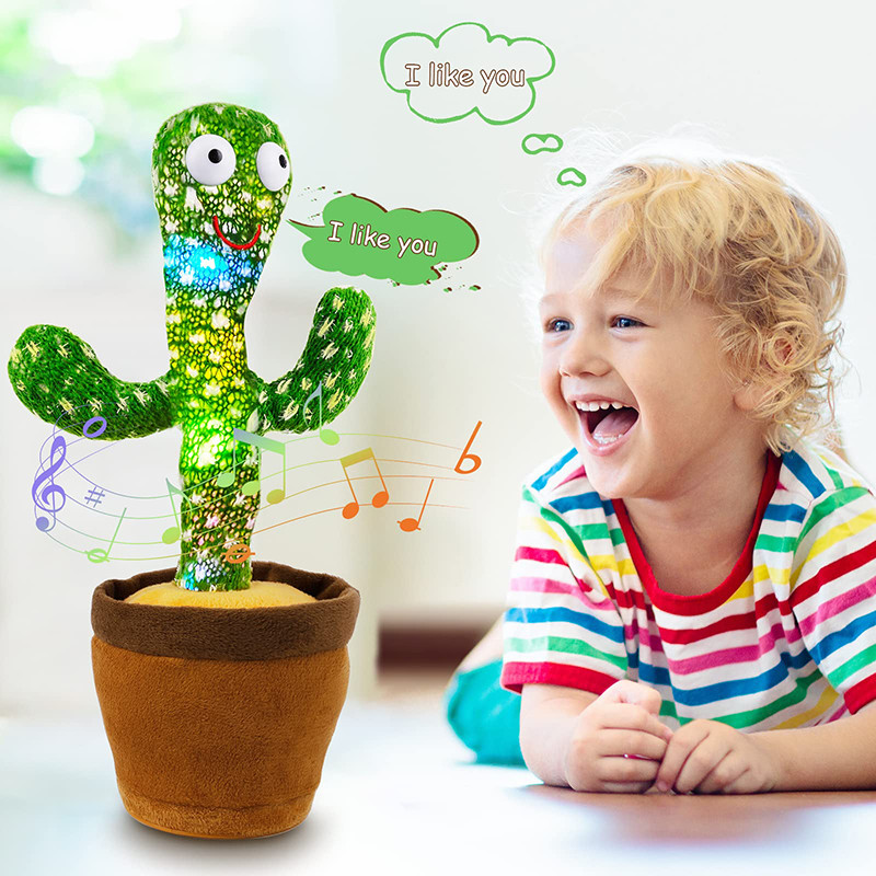 Kids Dancing Talking Cactus Toys Interactive Talking Sunny Cactus Electronic Plush Toy Home