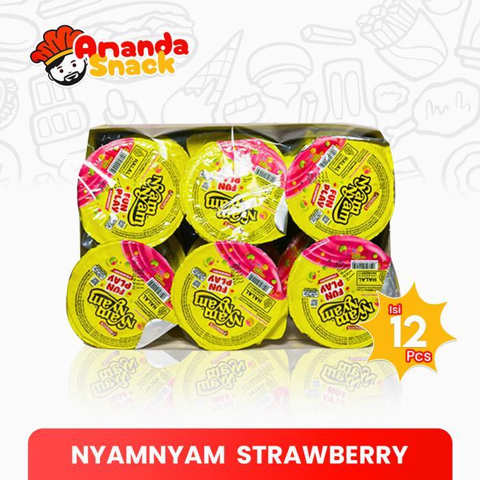 TERPERCAYA (Strawberry) NyamNyam Fun Play Strawberry 1 Pack isi 12 - Nyamnyam Snack Food