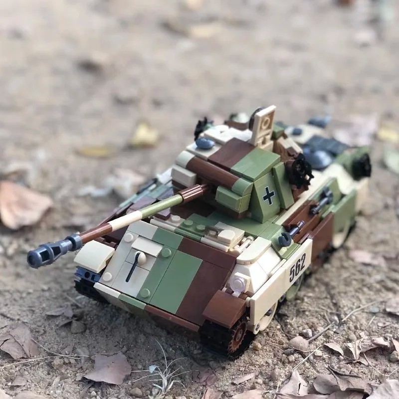 SLuban MOC WW2 Series Normandy Landing P-51 Mustang Fighte Building Blocks Higgins Landing Craft