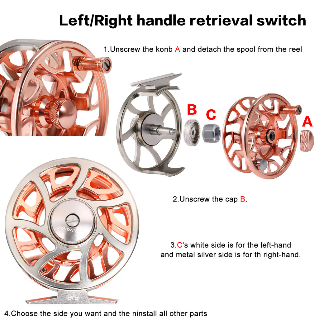 Sougayilang Fly Fishing Reel 5/6 Fly CNC Casting Fly Fishing Reel Max Drag 11kg Fishing Tackle Pesca