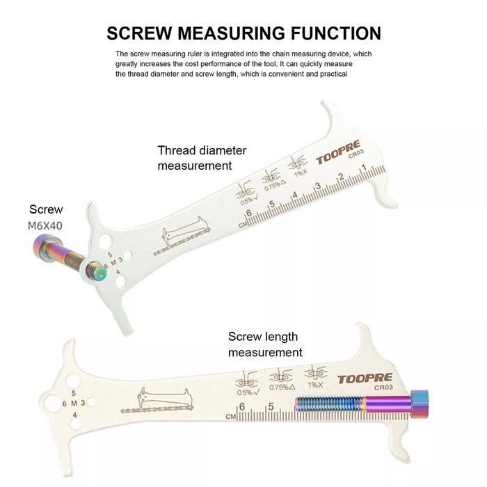 Khusus Grab Toopre Chain Wear Indicator 3 In 1 - Toopre Penggaris Rantai Sepeda - Chain Ruler -