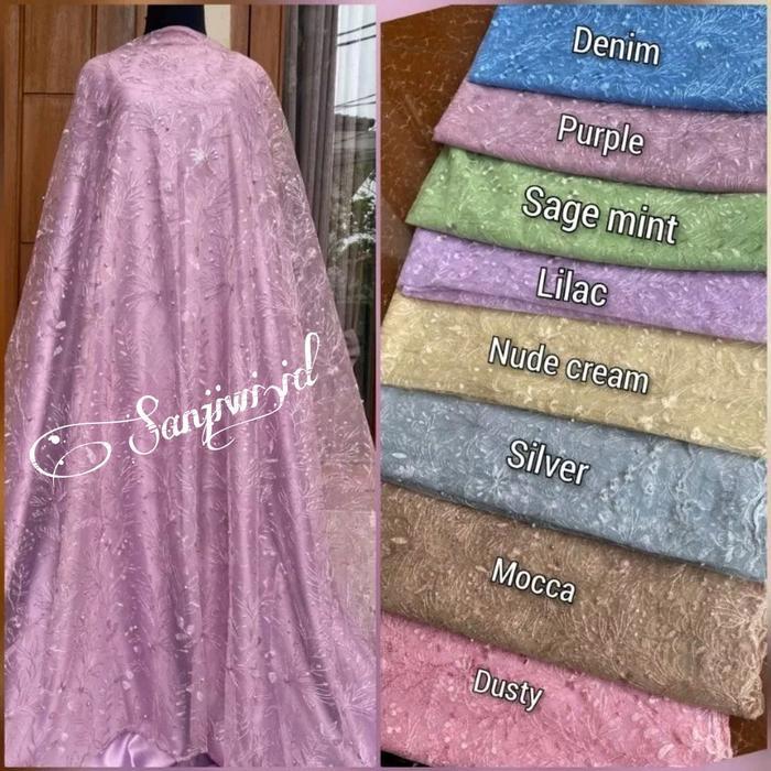 NEW Kain Tile Akar Mutiara Glitter/ Bahan Brokat Meteran