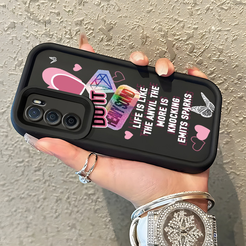 Casing Hp OPPO A16 OPPO A16s OPPO A54s Case Casing pola hati lipat Kesing mewah HP Cesing mata langi