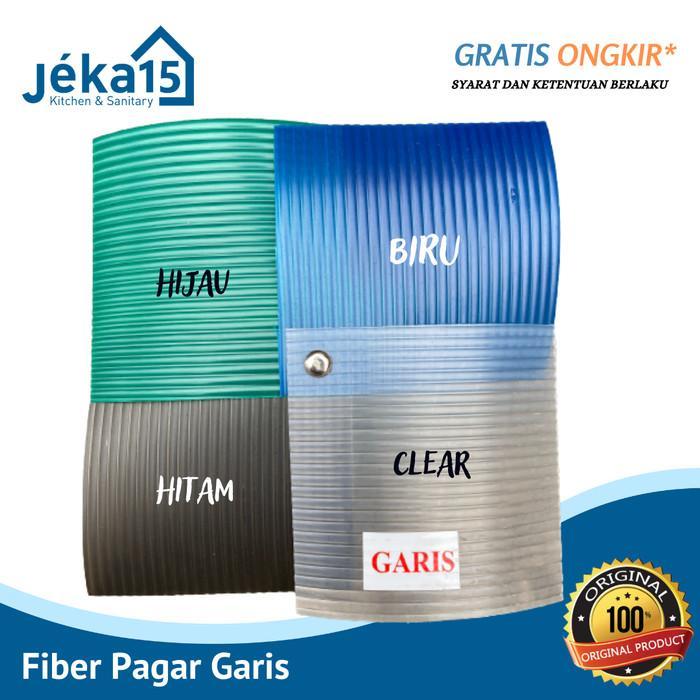 Fiber Penutup Pagar Tebal Motif Garis / Fiber Pagar Plastik Meteran Pagar
