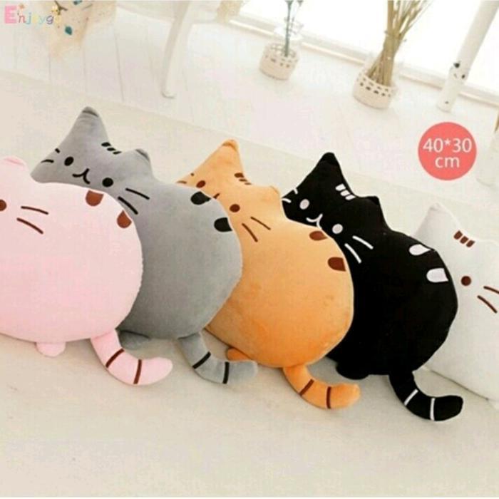 Ready Bantal Kucing Pusheen Ukuran Xl Besar Soft Halus Boneka Bantal Kucing Pusheen Boneka Kucing