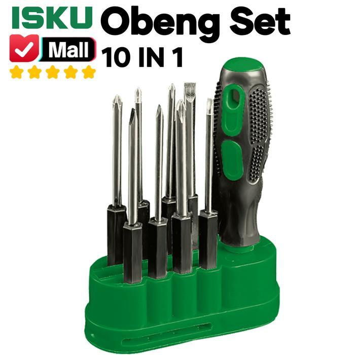 Krisbow - Obeng Set Presisi 10 in 1 Mini Alat Servis HP Laptop Kacamata Jam Tangan Mainan Anak Baja