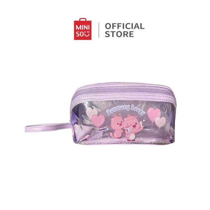 [CUCI GUDANG] Miniso x ZANMANG Loopy Collection Tas Kosmetik Dengan Pegangan Desain Transparan Cosme