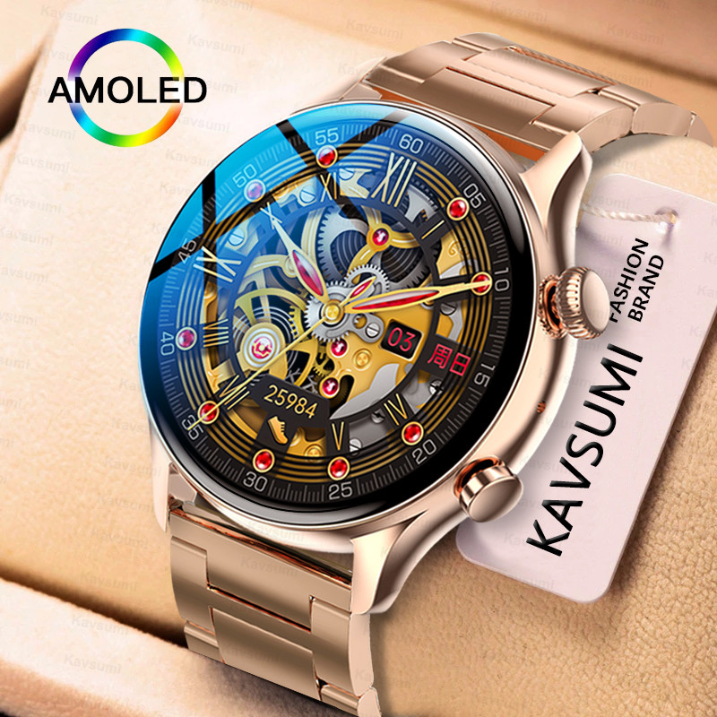 KAVSUMI Smartwatch 2024 New AMOLED 390*390 HD Screen Always On