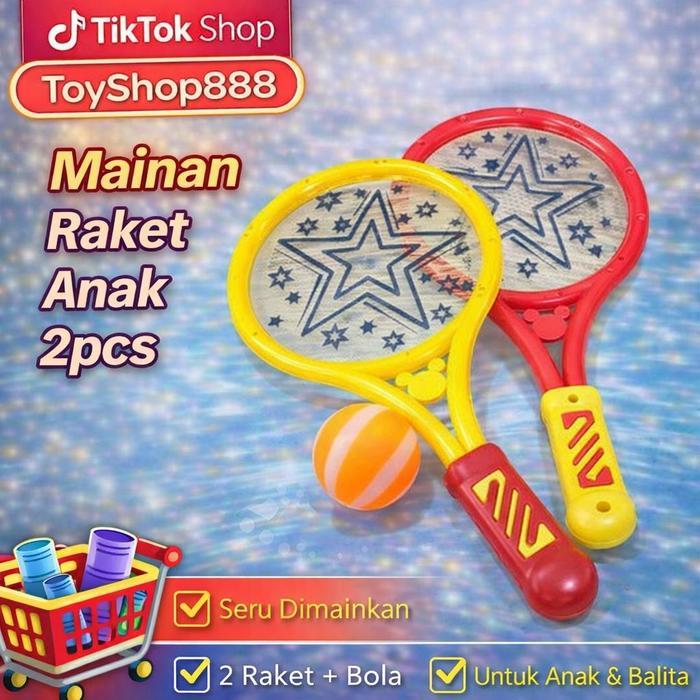 Promo Mainan Anak Raket - Mainan Raket Motif - Mainan Set Raket - Mainan Raket Badminton Mainan Anak