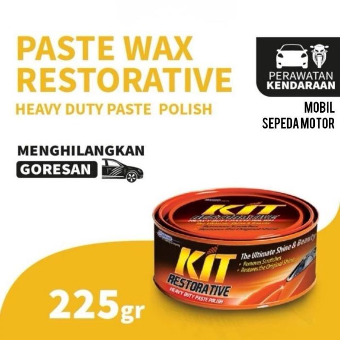 Kit Mobil Motor Kit Restorative Paste Wax (Kaleng Orange 225G) Mengembalikan Kilap Mobil Motor