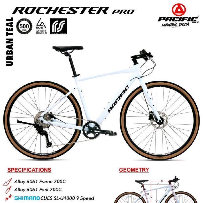 Sepeda Hybrid Gravel Roadbike 700c Pacific Exotic Element Rochester Sprinter 2708 HR FR GR Jasper 8 