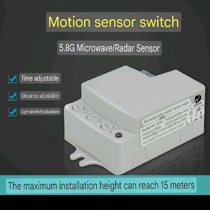 Microwave Radar Motion Detector 5.8Ghz Long Range 15 Meter