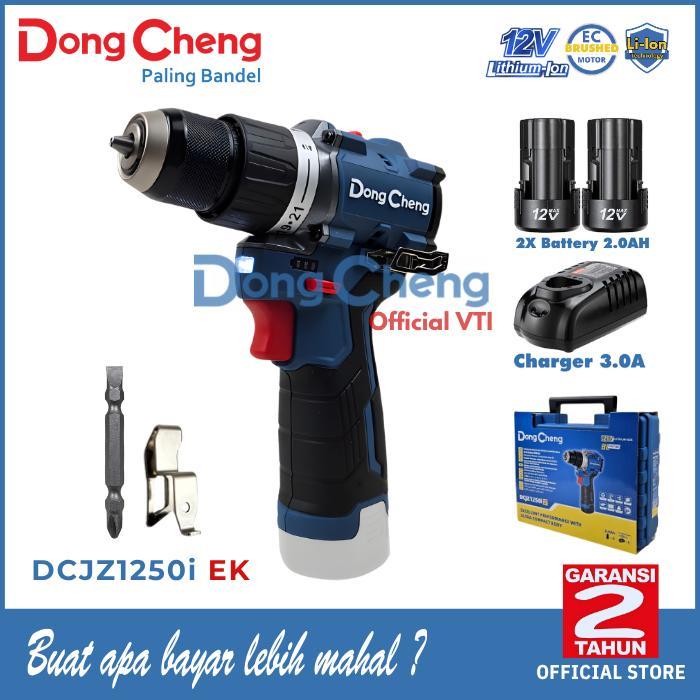 Dongcheng DCJZ1250i EK Mesin Bor Tembok Baterai Cordless Brushless Impact Drill 12V 10MM DCJZ1250i