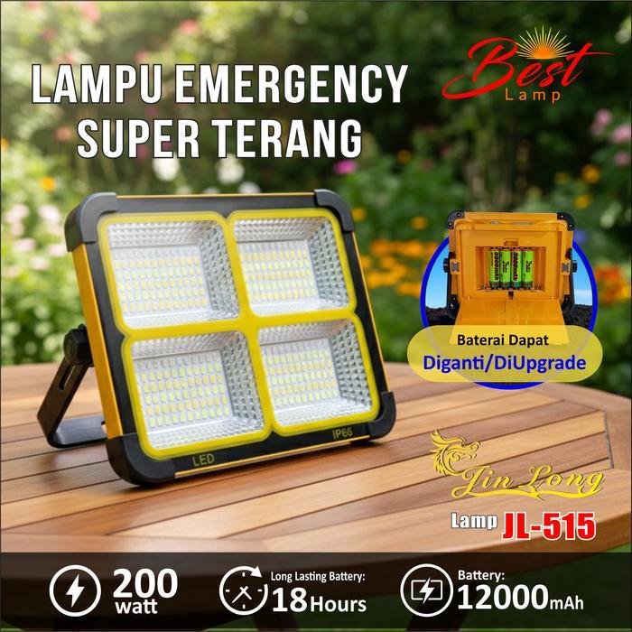 Lampu LED Surya Jinlong JL 515 200Watt Cahaya Super Terang , Lampu Penerangan tanpa Listrik