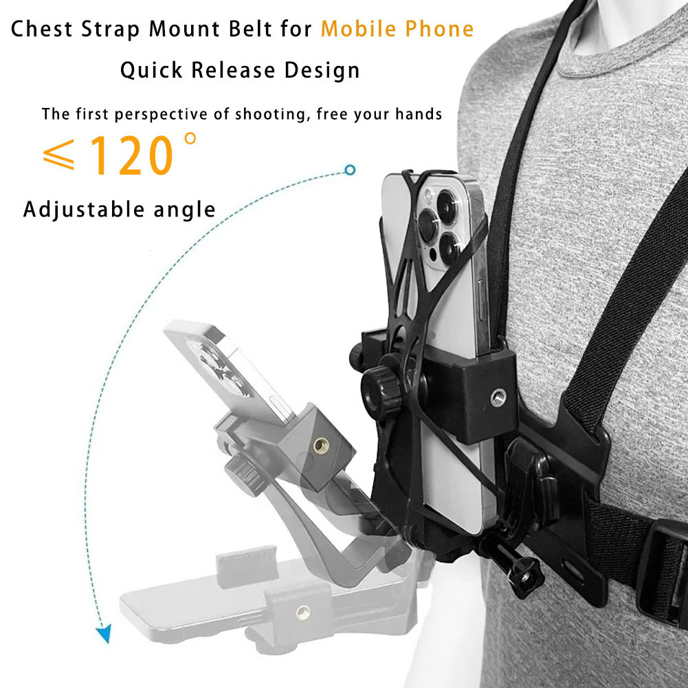 Chest Strap Rotate Phone Mount for Mobile Phone iphone Holder Chest Strap for Gopro Hero Insta360