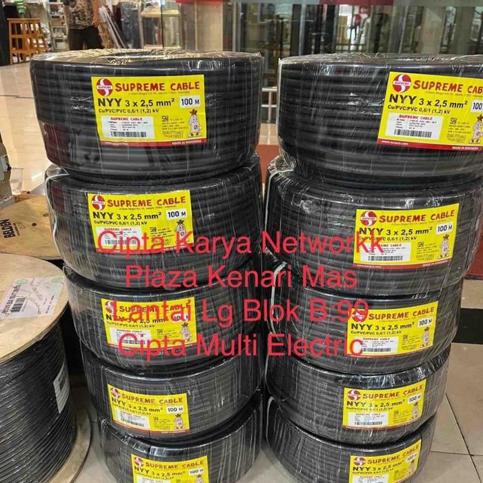 Kabel Supreme Nyy 3x2,5 MM / Supreme Nyy 3x2.5 100m Engkel Hitam / NYY 3X2.5 MM SUPREME / NYY 3X2,5