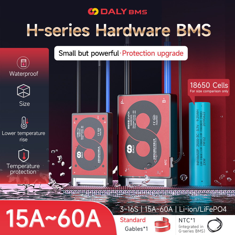 DALY BMS Li-ion 10S 36V 13S 48V 16S 60V LFP 4S 8S 16S BMS WITH NTC 15A 20A 40A 60A For 18650 batteri