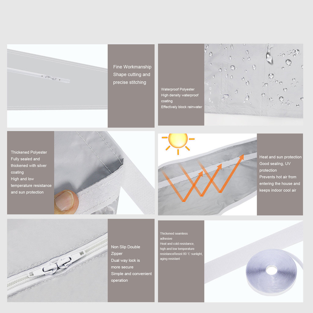 AC Window Frame Sealing Cloth Portable Air Conditioner Window Sealing Cloth AC Window Frame Baffle