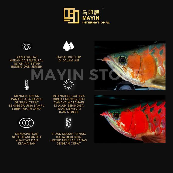 MAYIN LAMP VIEW 92cm Lampu LED celup Aquarium ikan Arowana Arwana Koki