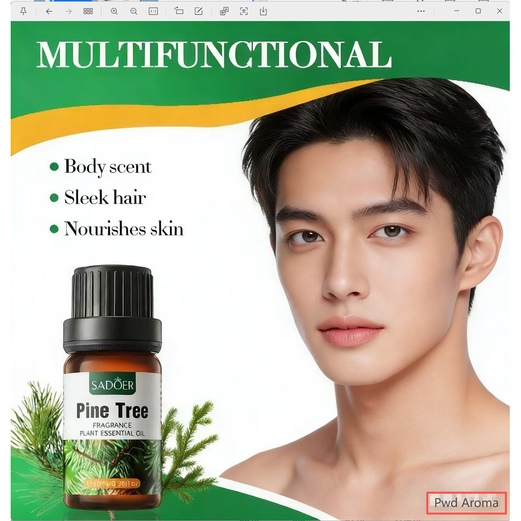 PWD aroma 10ML Massage essential oil male fragrance strengthened smell High purity body lubrication