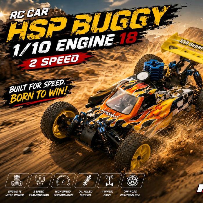 Rc car nitro engine HSP buggy 1/10 2 Speed